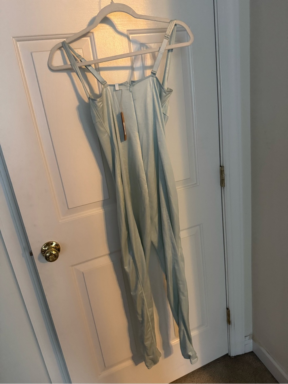 SKIMS Light Blue Satin Jumpsuit